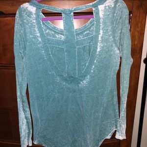 Teal heather long sleeve